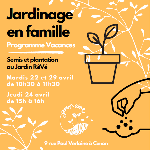 Programme des vacances au Jardin RêVé